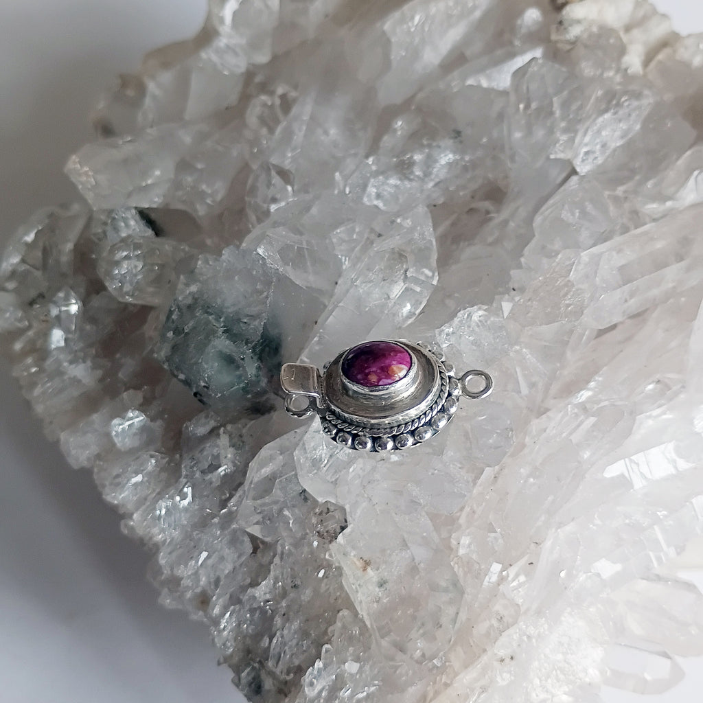 Purple Spiny Oyster Clasp Sterling 6x8mm Southwestern Style