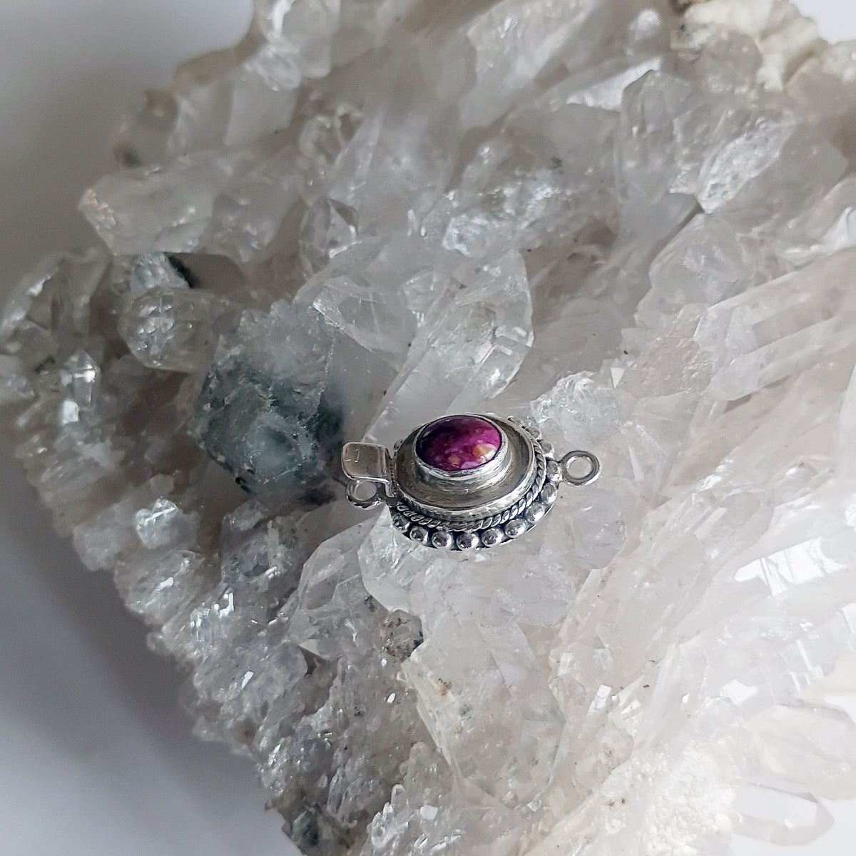 Purple Spiny Oyster Clasp Sterling 6x8mm Southwestern Style
