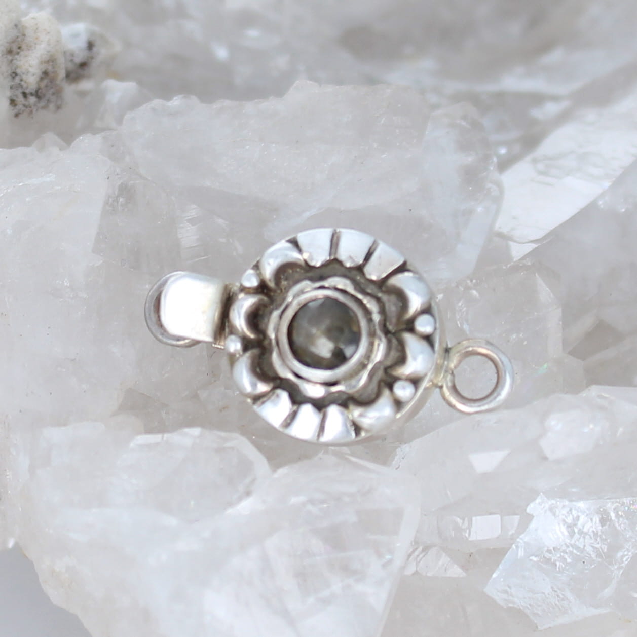 SAPPHIRE CLASP Faceted Green Champagne Color Sterling Moon Design