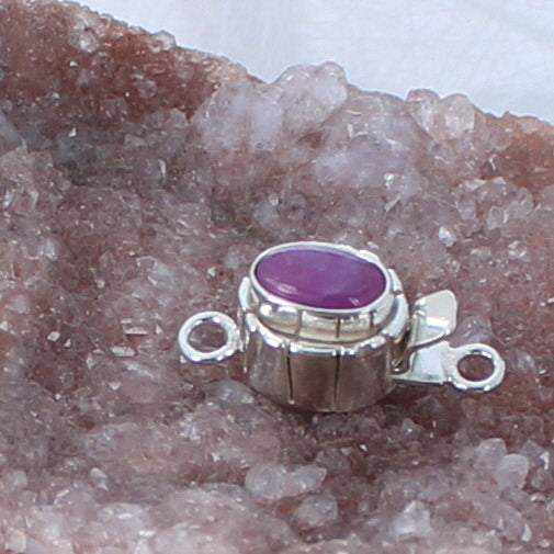 Stunning Gel Sugilite Gem Clasp Sterling 6x9mm Southwest Style -NewWorldGems