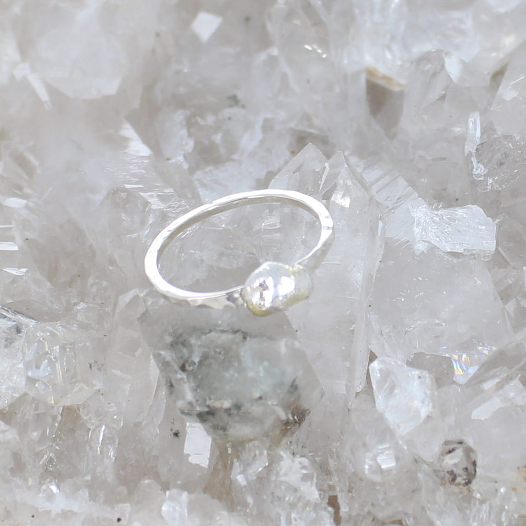 Pebble Shape Ring Sterling And 22K Gold Accents