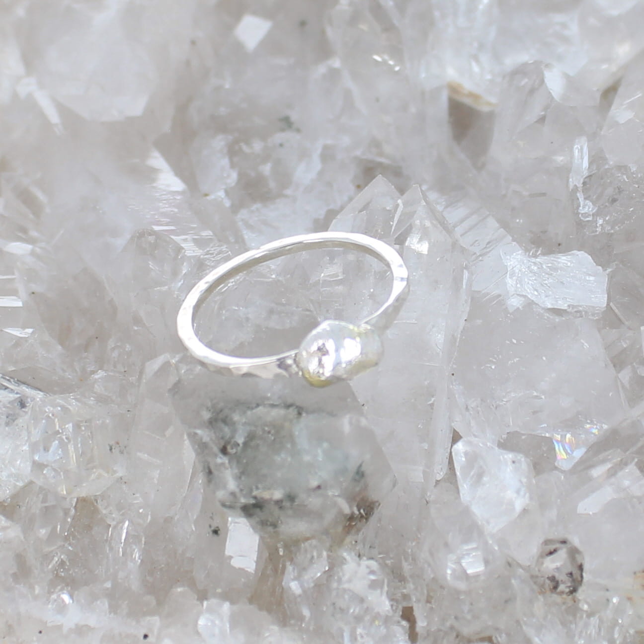 Pebble Shape Ring Sterling And 22K Gold Accents