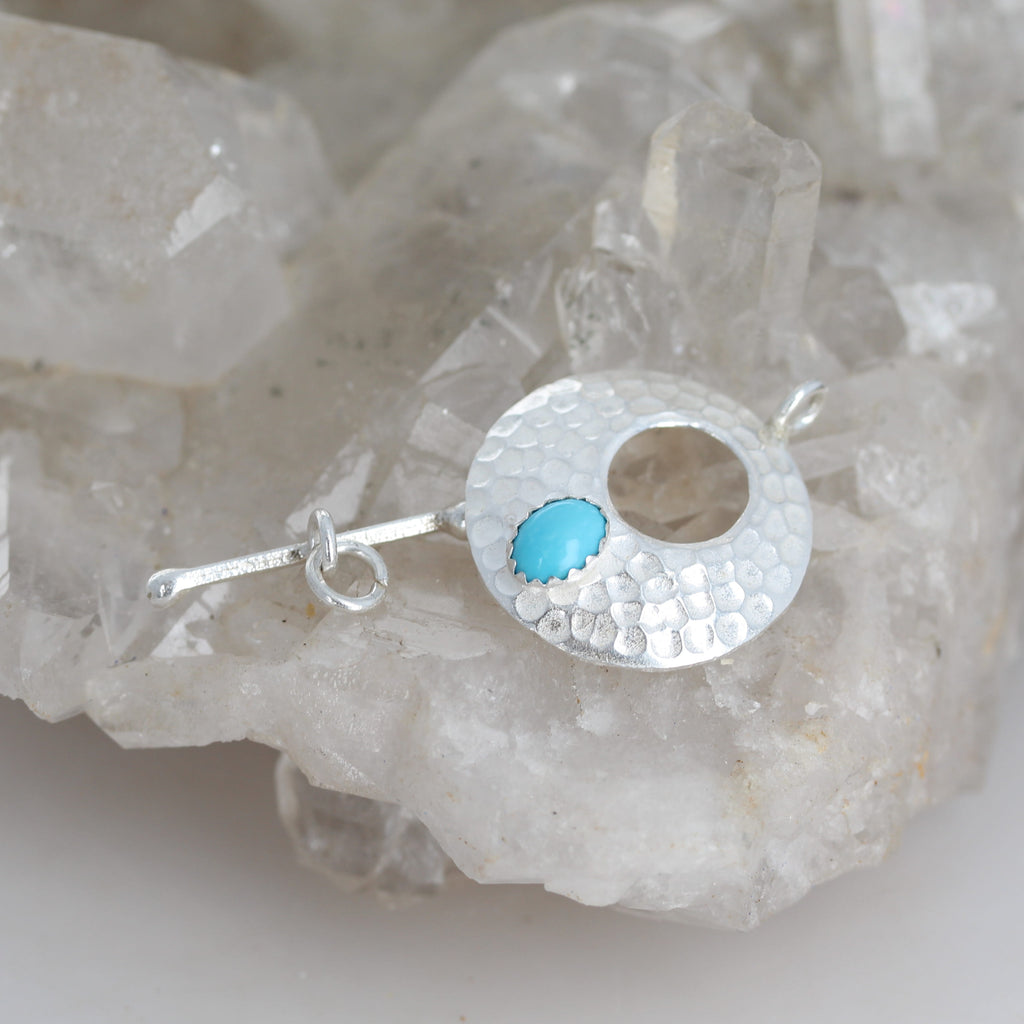 AAA Sleeping Beauty Turquoise Toggle Clasp Sterling Silver 6x8mm