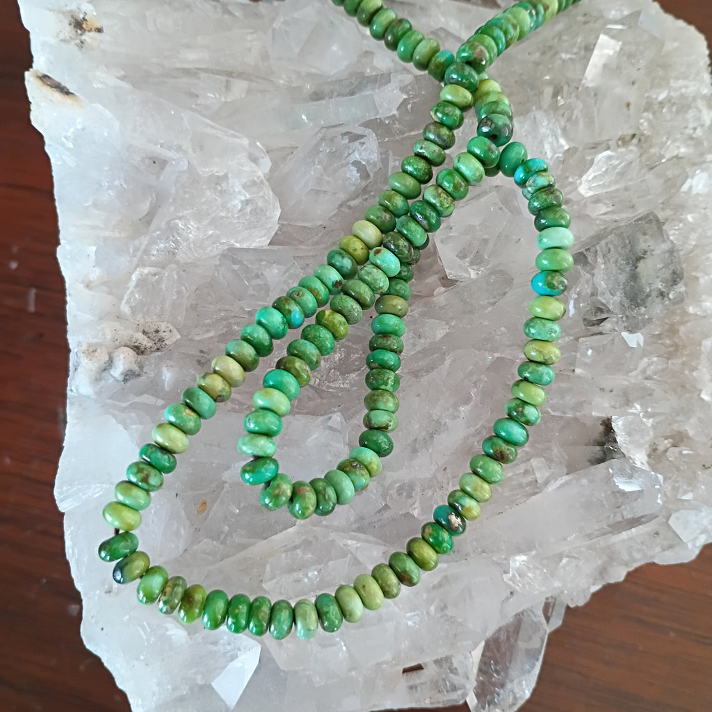 Sonoran Gold Turquoise Beads Lime Green 5mm Rondelles 16"
