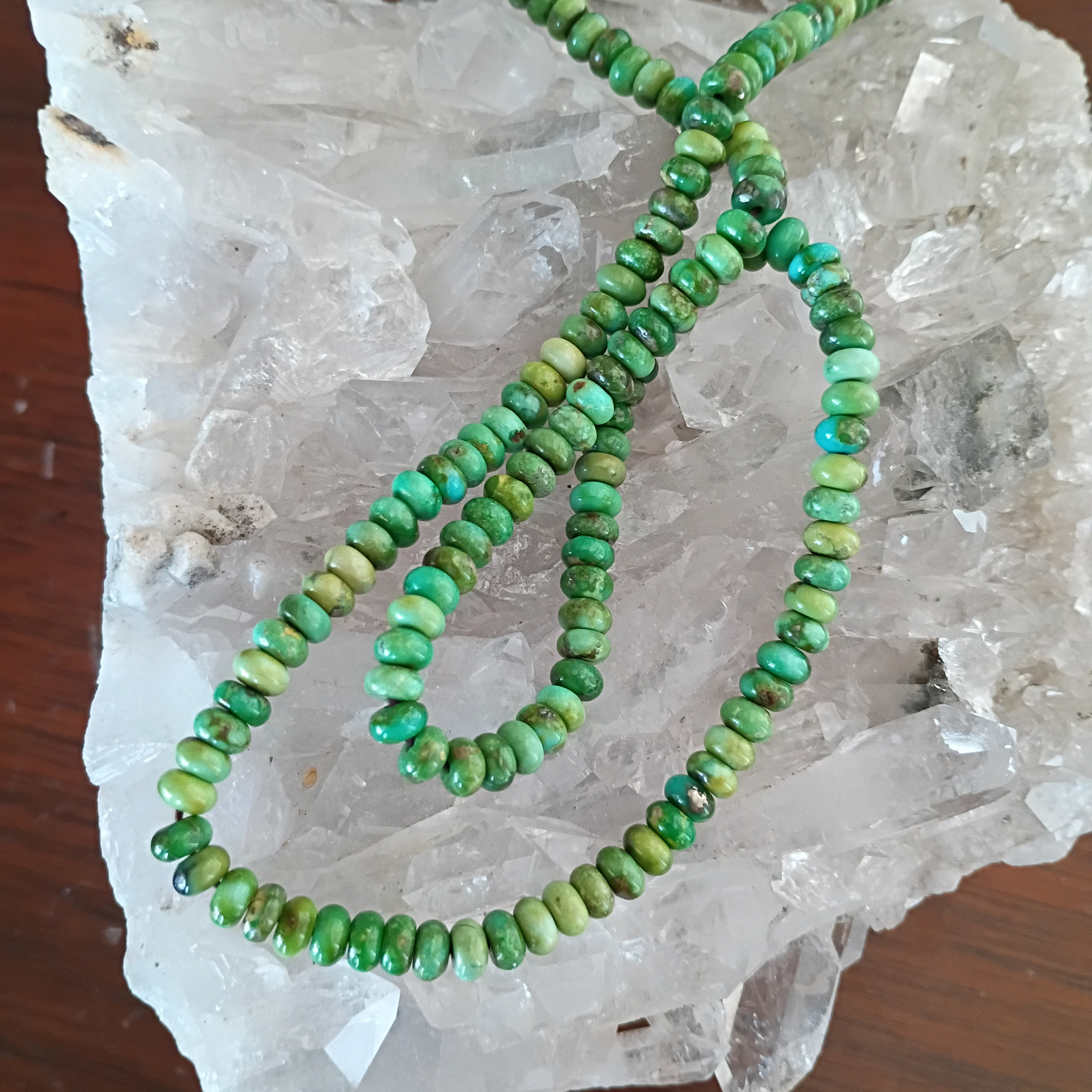 Sonoran Gold Turquoise Beads Lime Green 5mm Rondelles 16"