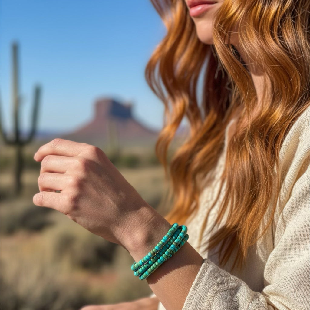 SONORAN TURQUOISE BRACELET Blue Green 3 Strands NewWorldGems
