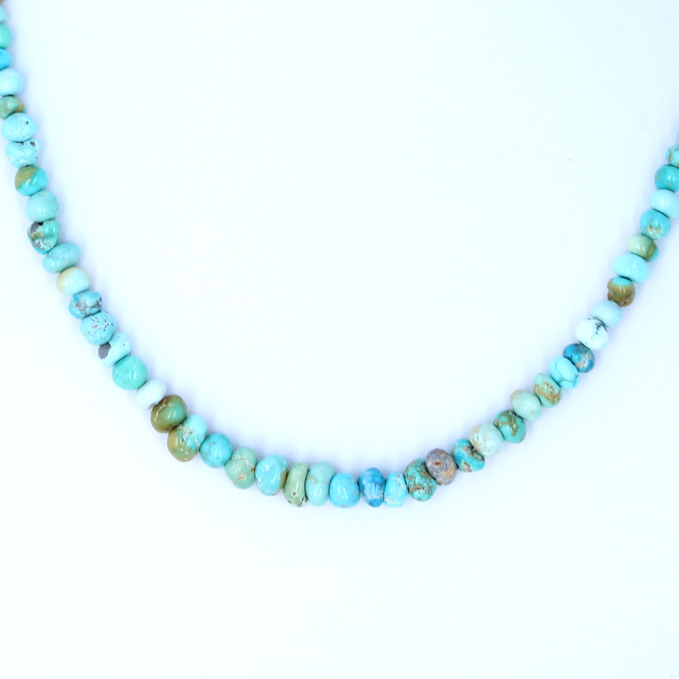 Multi Color Lone Mountain Turquoise Beads Necklace Sterling 4-6mm 19"