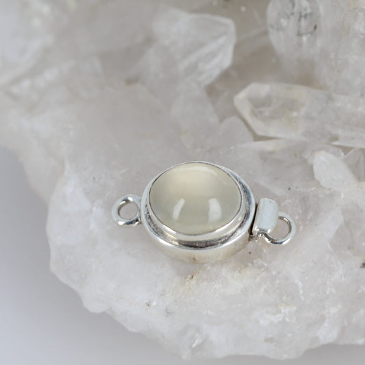 Cream Catseye Moonstone Clasp 9x11mm Sterling Silver