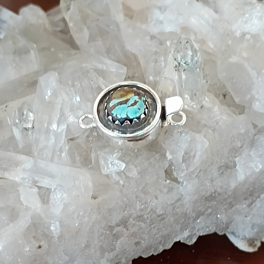 AAA Aqua Golden Royston Ribbon Turquoise Clasp Design Sterling 11mm