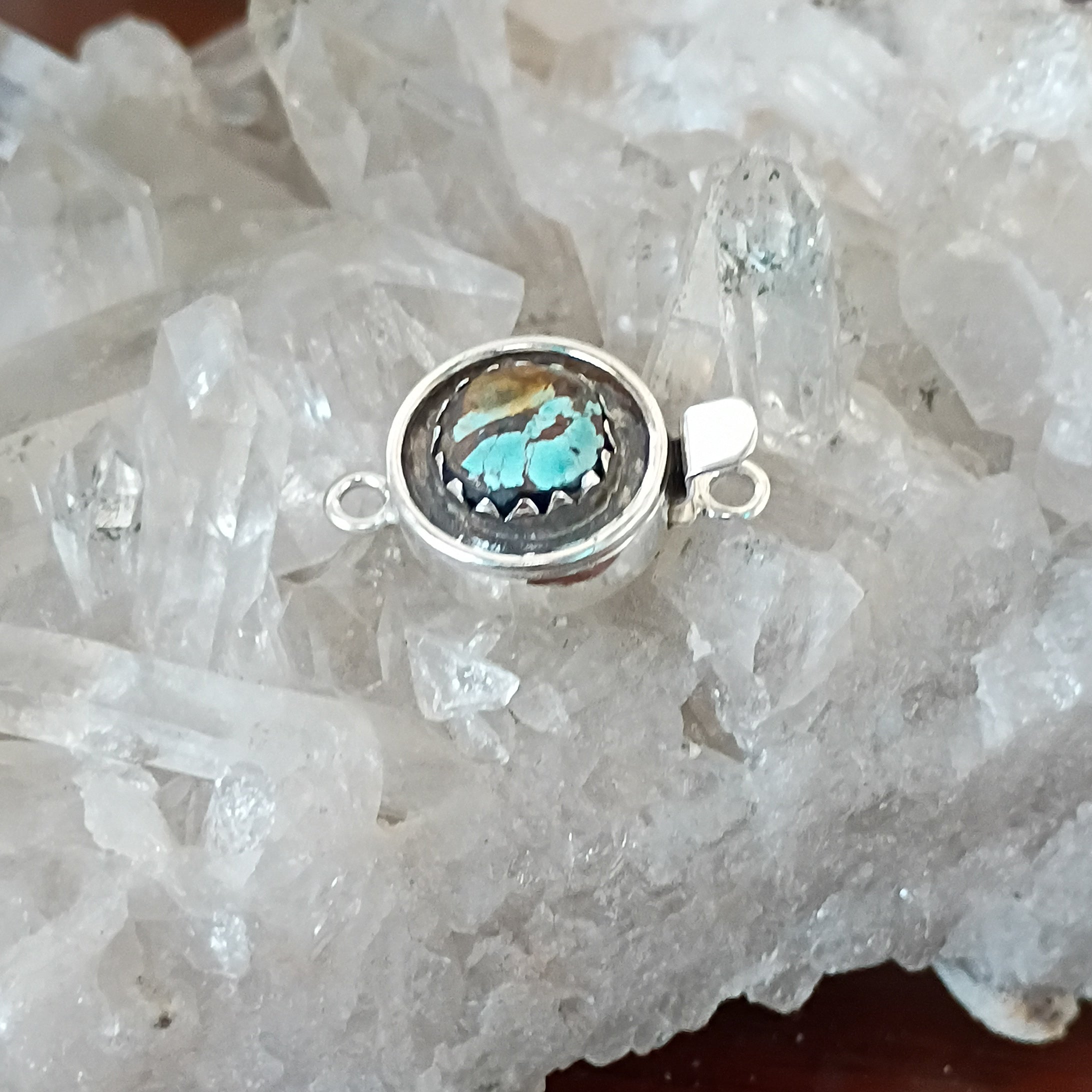 AAA Aqua Golden Royston Ribbon Turquoise Clasp Design Sterling 11mm