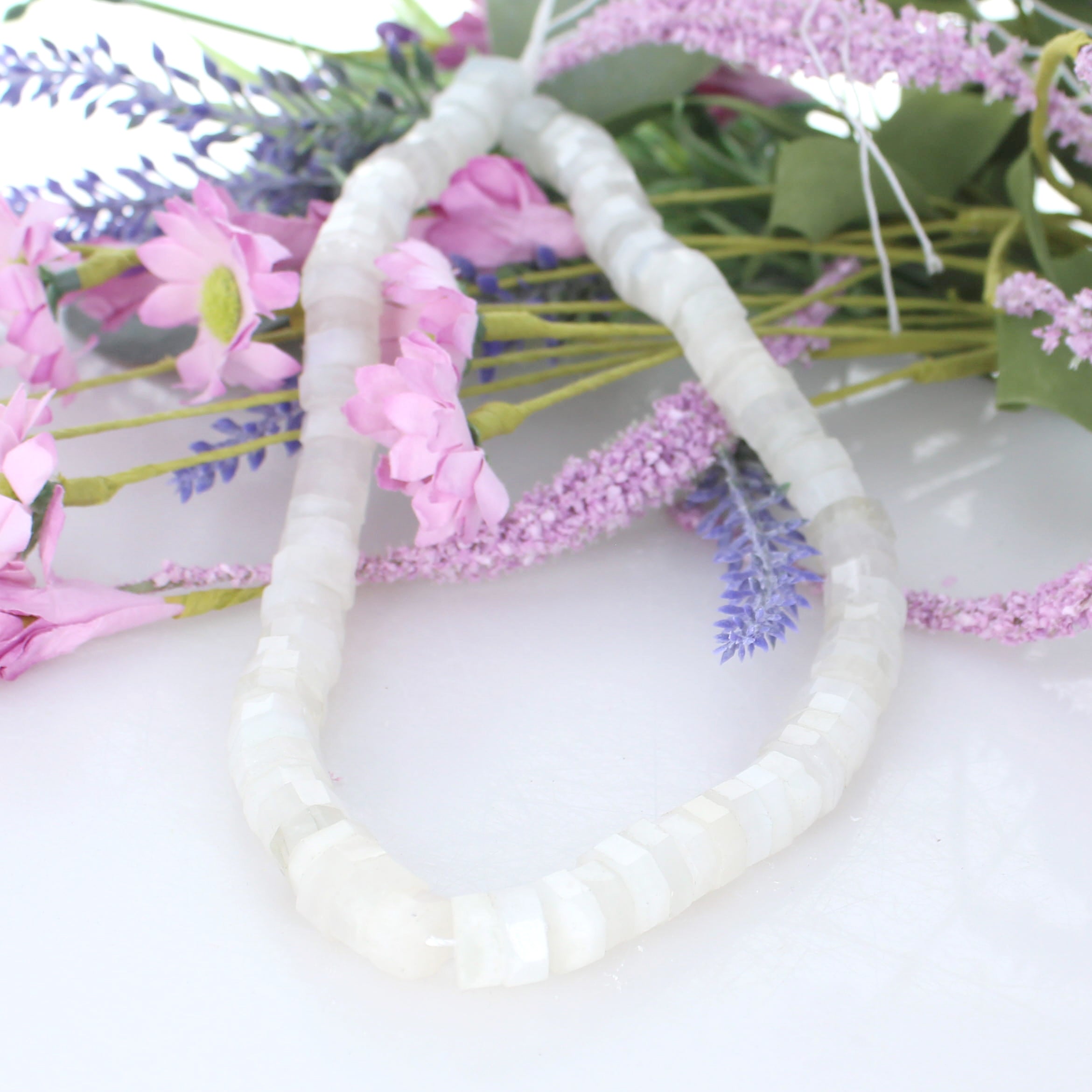 AAA Moonstone Beads Faceted Discs 10.5mm 16"