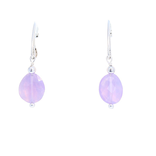 Lavender Quartz Earrings Faceted Sterling Brazil