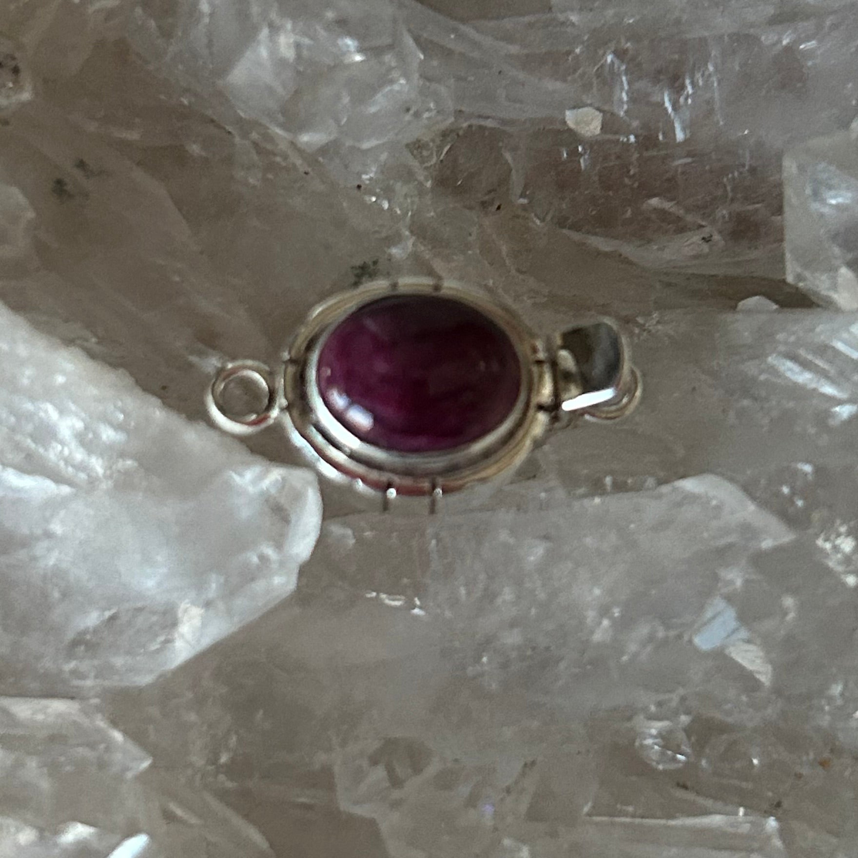 Deep Purple Spiny Oyster Clasp Sterling Silver 8x10m Southwestern Design