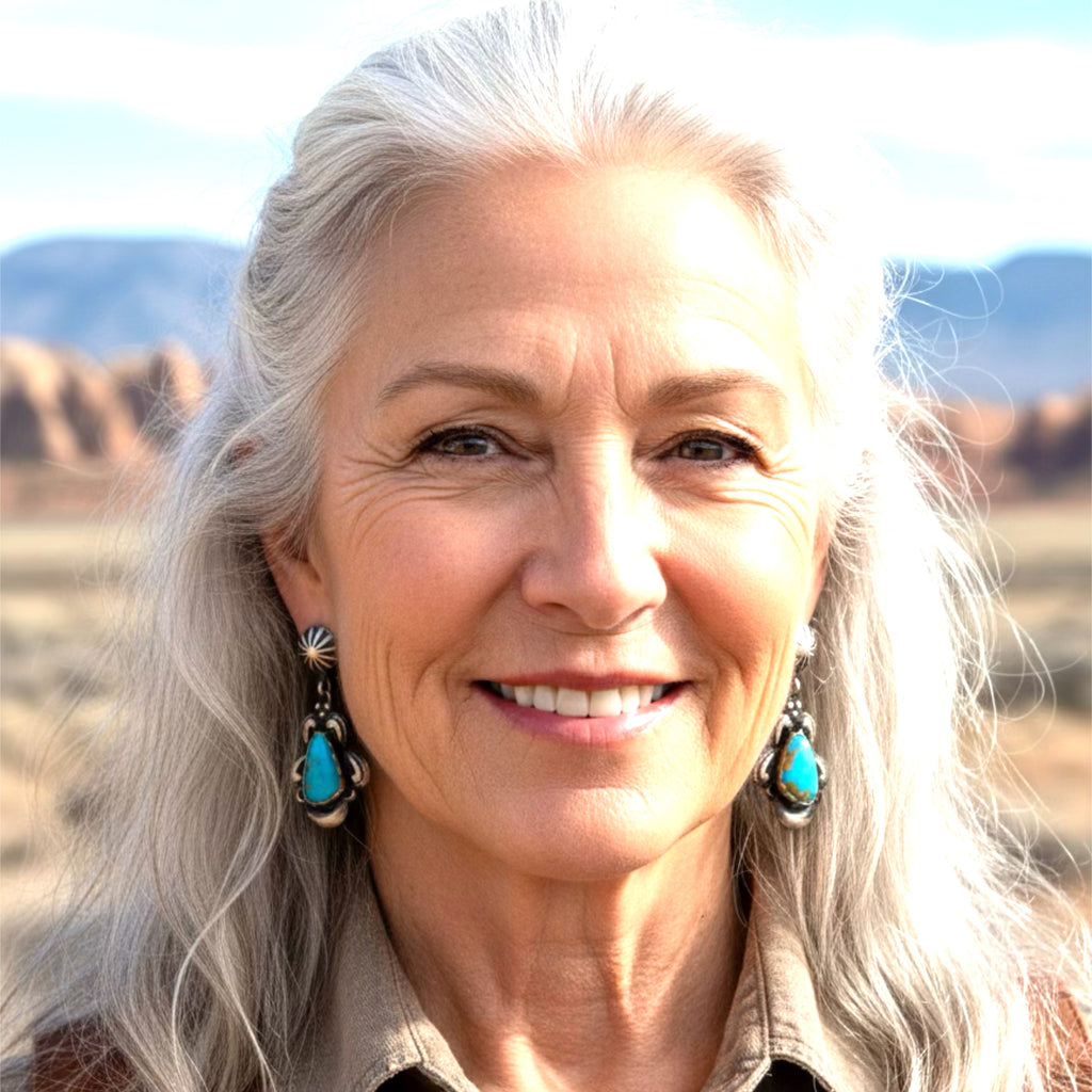 Many Moons Sonoran Blue Turquoise Earrings Sterling Silver #2