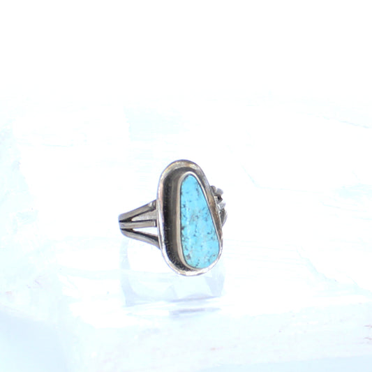 DRY CREEK TURQUOISE Teardrop Shaped Sterling Silver Ring Size 6 -NewWorldGems