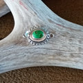 Sonoran Lime Green Turquoise Sterling Silver Clasp 6x8mm Oval Ball Wire Southwestern Design