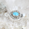 AAA Sleeping Beauty Turquoise Clasp Sterling Spiral Design Oval 4x6mm