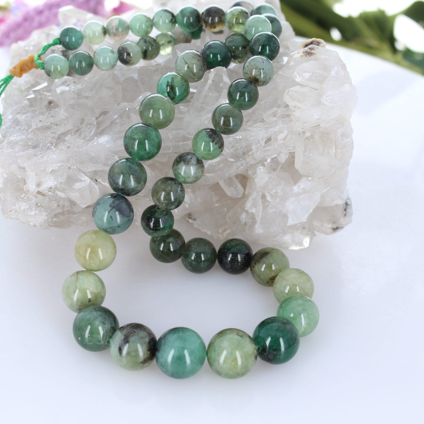 Genuine Emerald Beads Graduated Rounds Shaped 8 to 16mm 20"