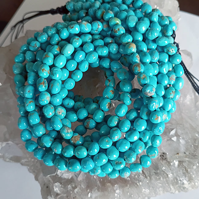 AAA BLUE Sierra Bella Turquoise Beads 5-5.5mm Semi Round 16"