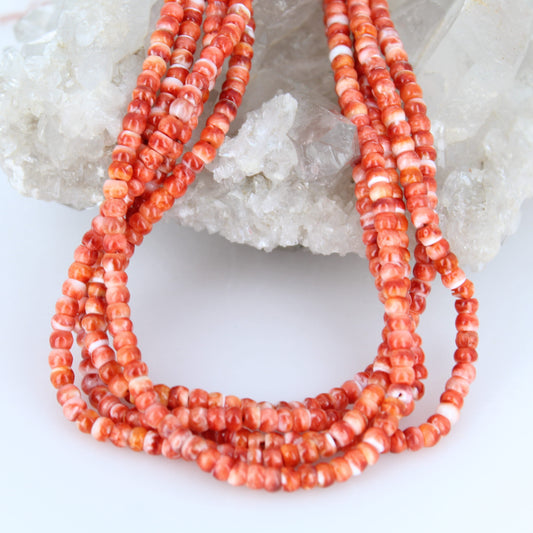 New Light RED SPINY Oyster Beads Rondelles 4mm 16"