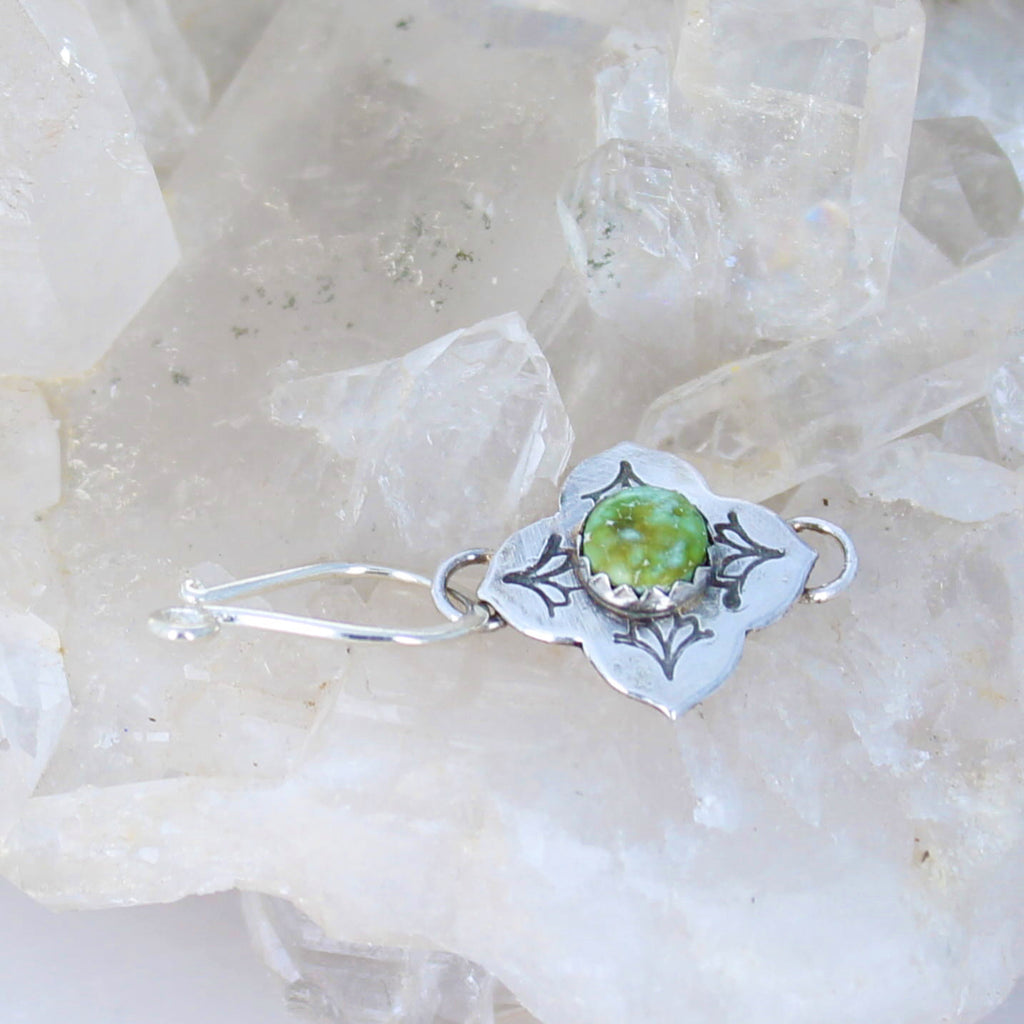 Sonoran Gold Turquoise Sterling Silver Quatrefoil Clasp