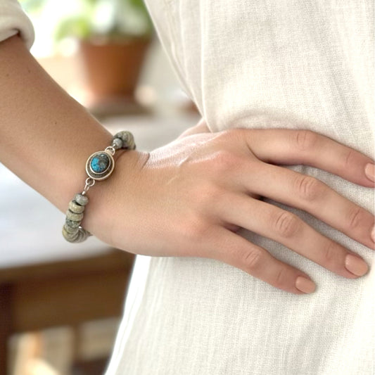 ANCIENT MALI Dig Beads Bracelet Sterling Silver #2