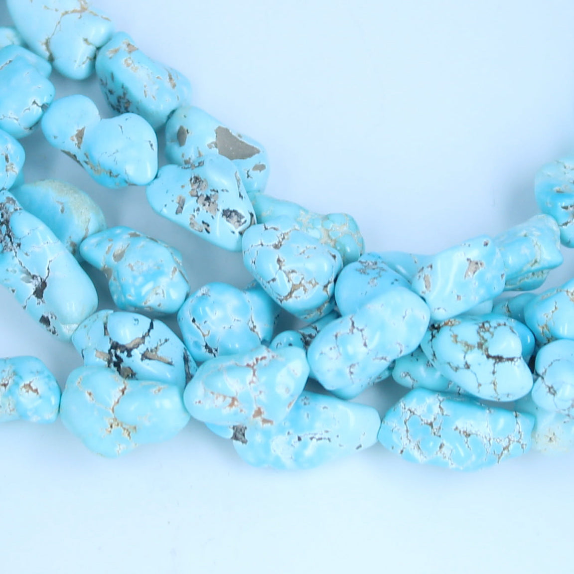 Rare LONE MOUNTAIN TURQUOISE Beads 8-11mm Sky Blue Matrix 16"