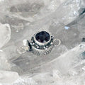 AAA Faceted Black Garnet Clasp Ball Design 7mm Sterling Silver