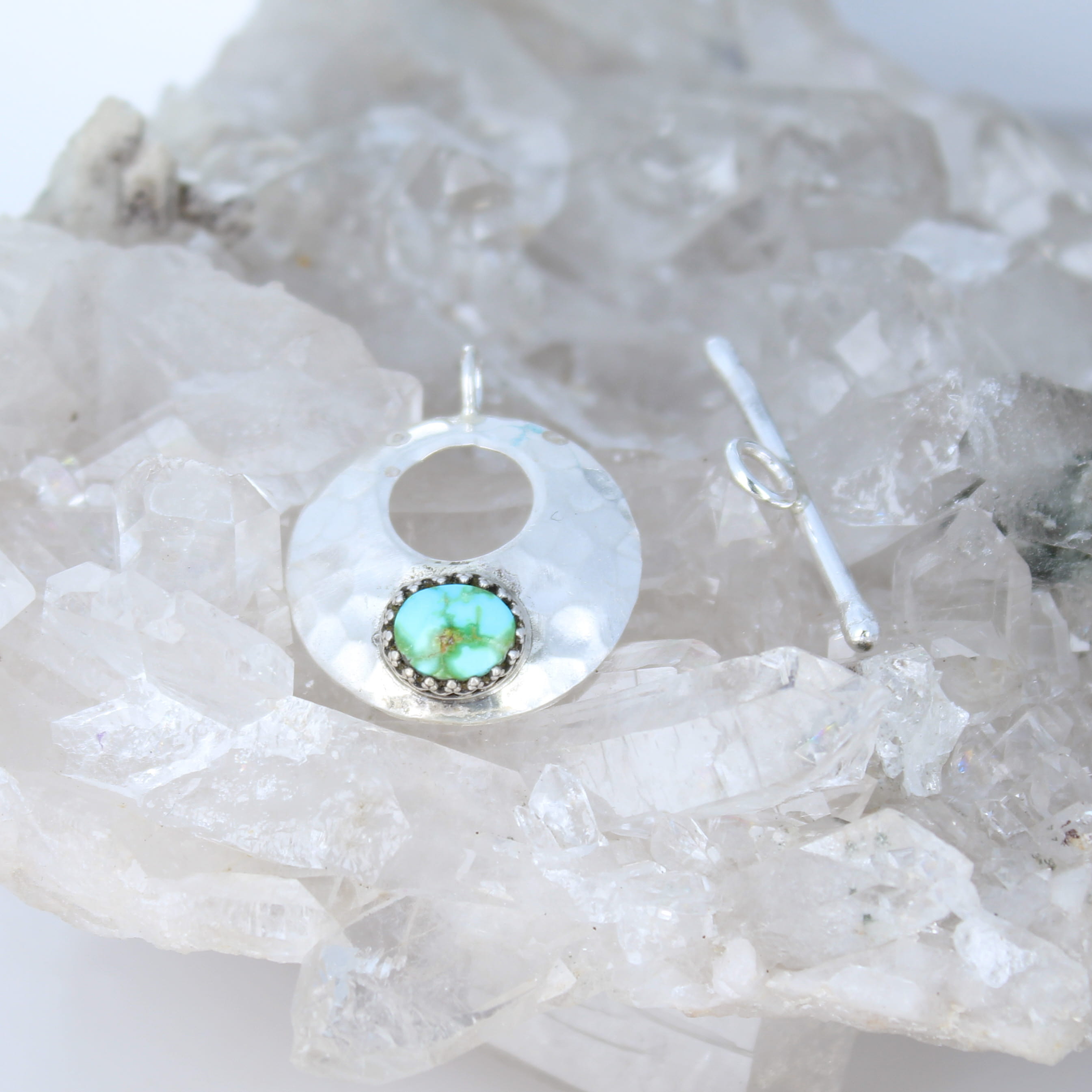 Blue Sonoran Mountain Turquoise Toggle Clasp Sterling 24mm