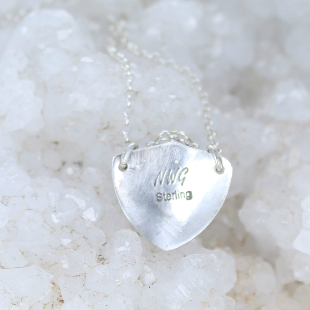 Magical Midnight Blue AZURITE Shield Pendant Sterling Southwest Arizona