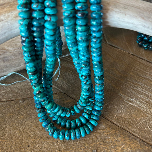 AAA Azurite Peacock Chrysocolla Shattuckite Beads Rondelle 8mm 16"