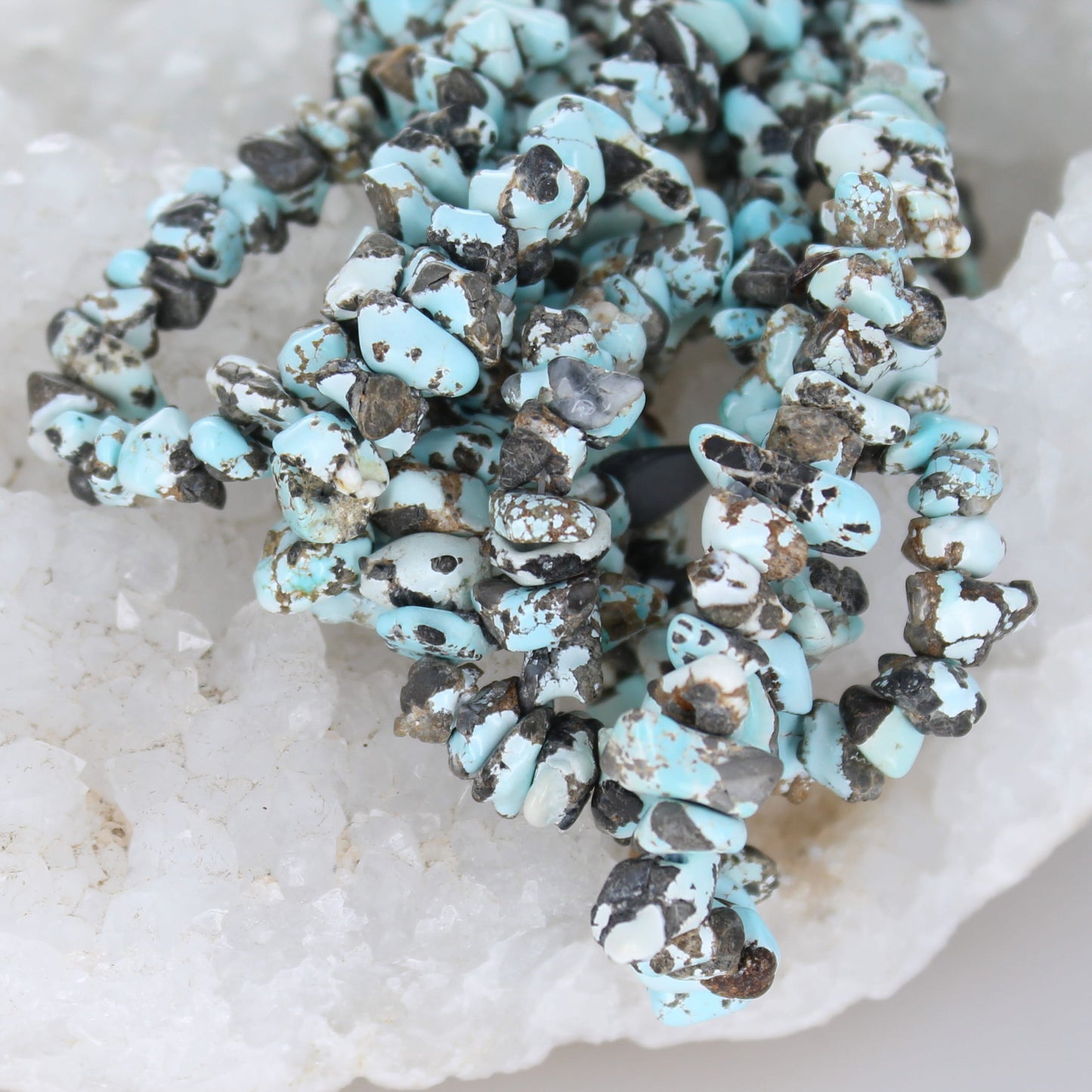 LONE MOUNTAIN Turquoise Beads 7-9mm Rocky Nugget Shape 16"