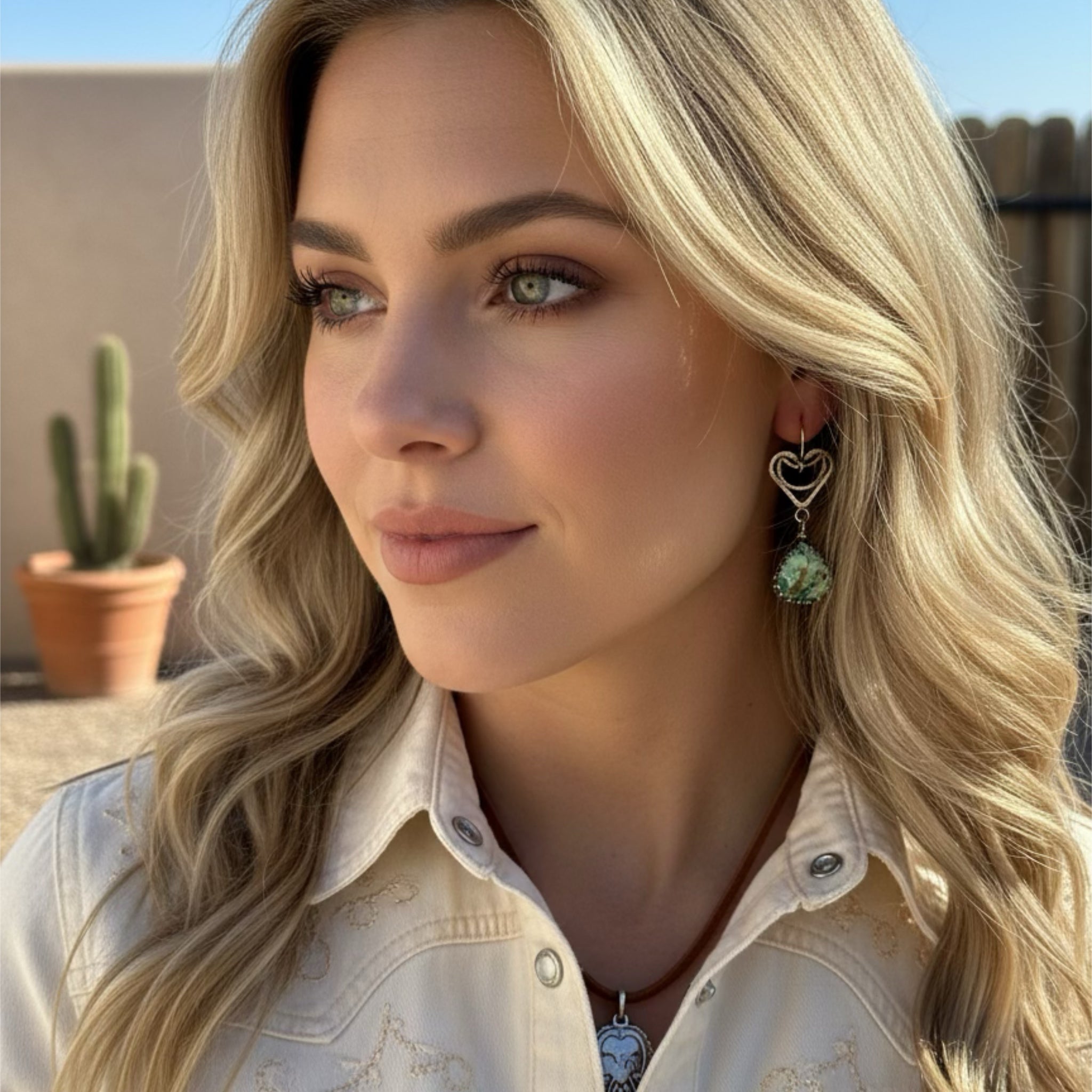 Stunning Forest Greens Tibetan Turquoise Beads Earrings Sterling Silver