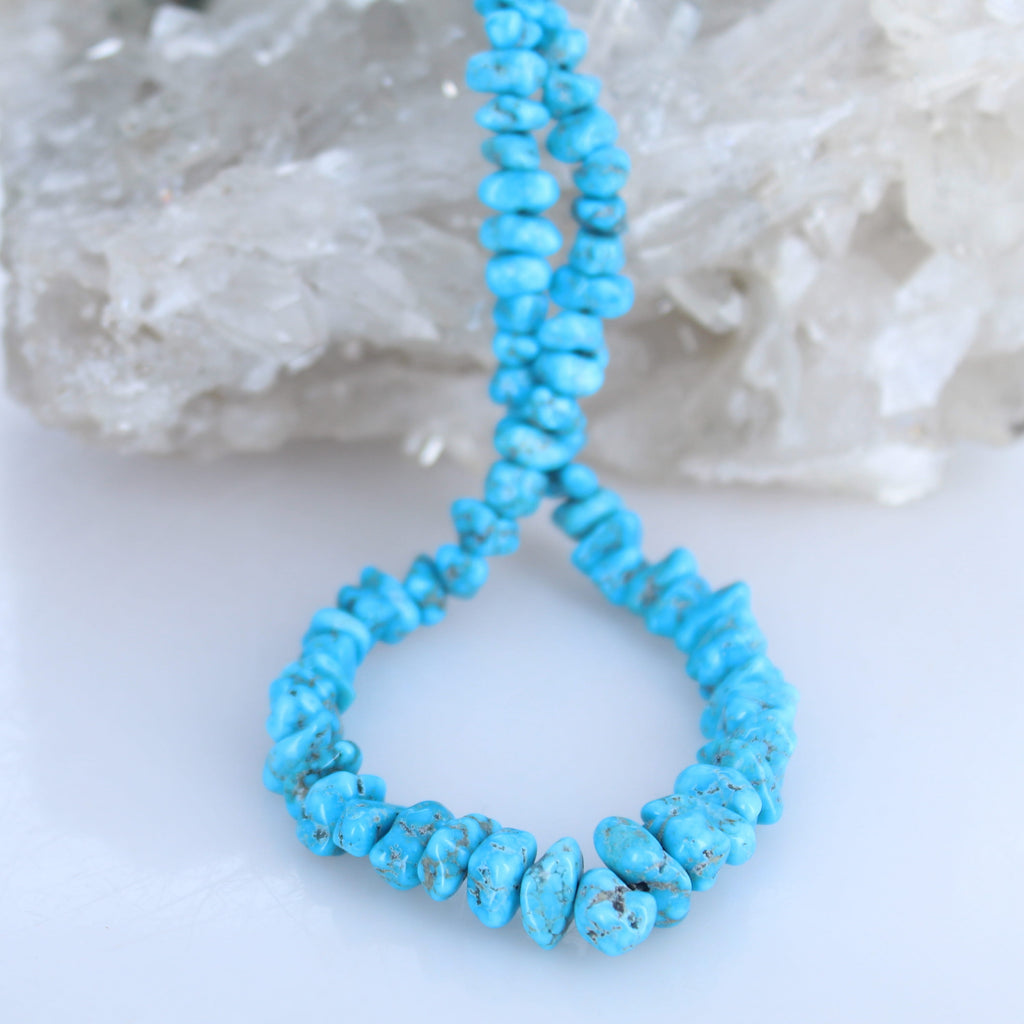Blue Bird Turqioise Beads Arizona Vivid Blue 5.7 to 10mm 16"