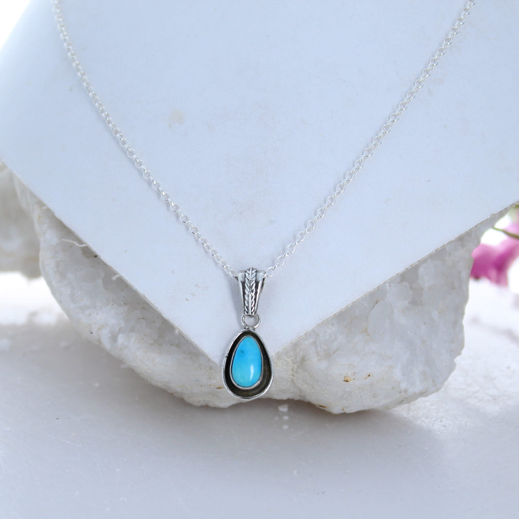 Blue Sonoran Rose Turquoise Centerpiece Pendant Sterling Silver #2