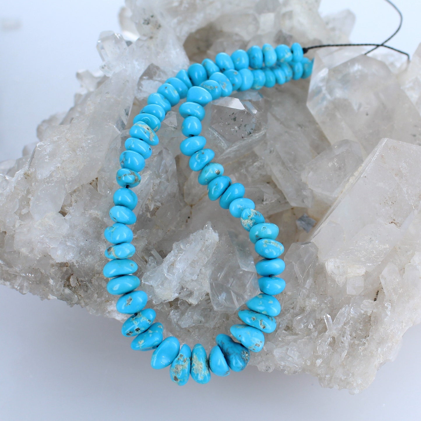 Blue Kingman Turquoise Beads Nuggets 4-6.5mm 8"