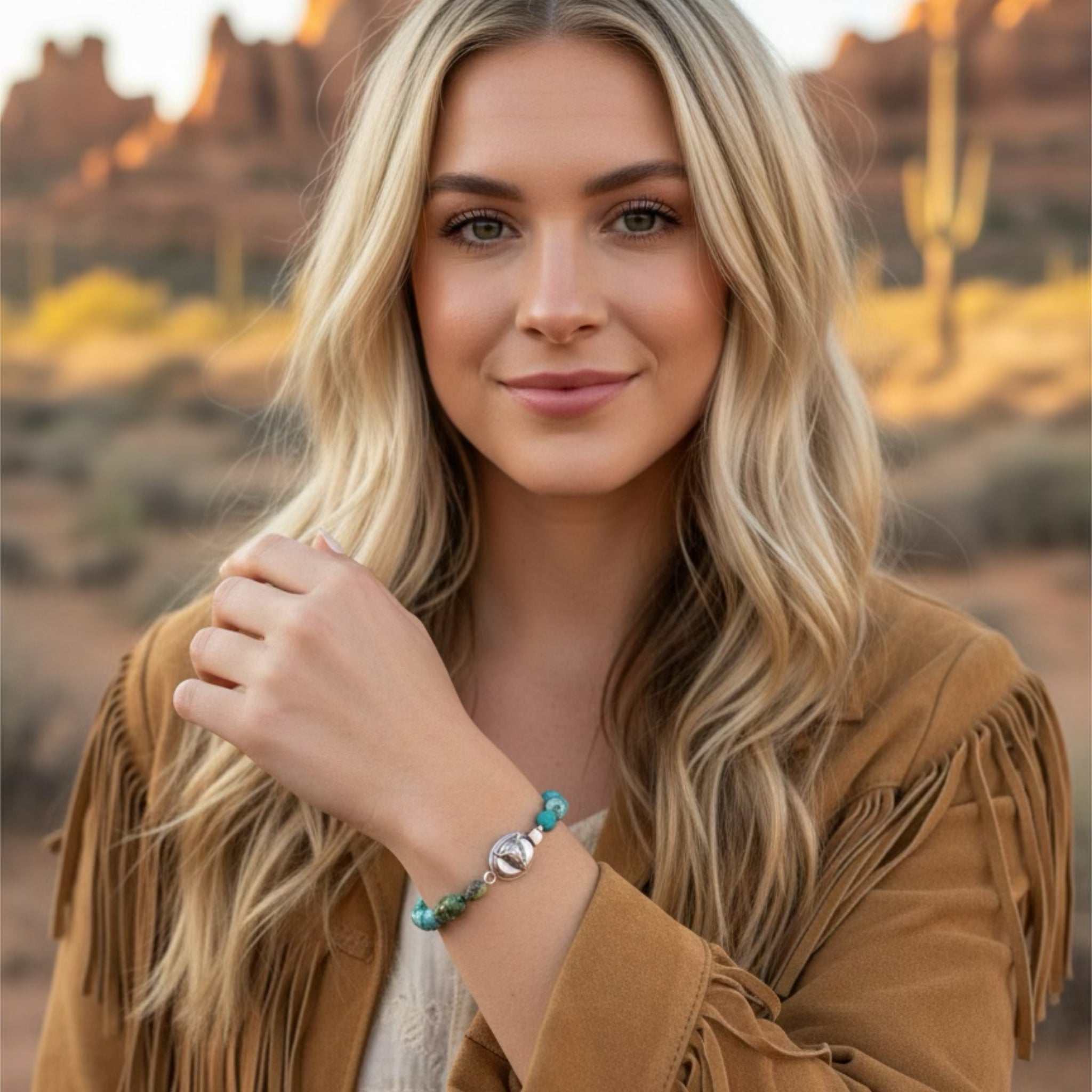 AAA Carico Lake Turquoise Bracelet Sterling Silver Cow Skull