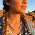 Dry Creek Turquoise Necklace 18" Southwest Rare Turquoise Benchmade Silver