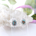 Dramatic Blue Moon Turquoise Earrings Sky Blue Black Sterling Silver