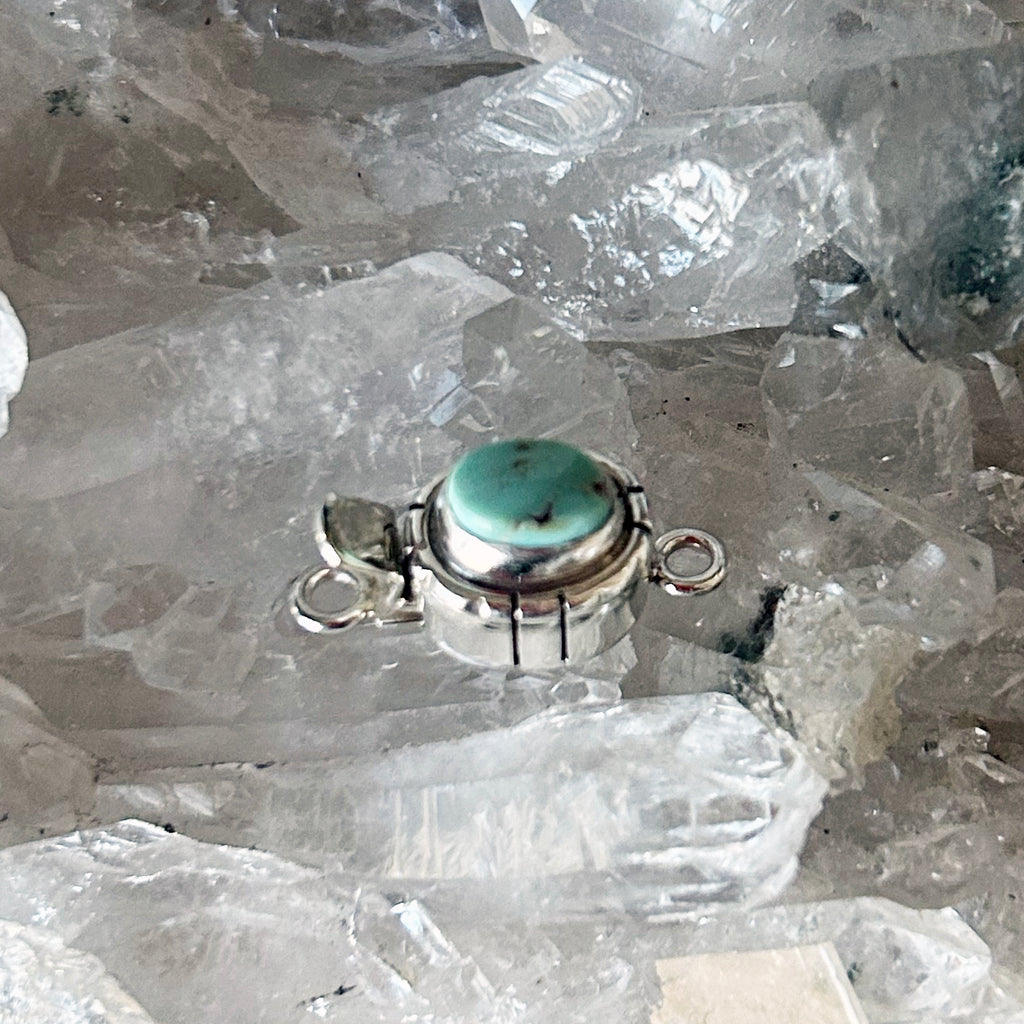 AAA DRY CREEK Turquoise Clasp Pale Blue 6.5x8mm Sterling Southwestern Style