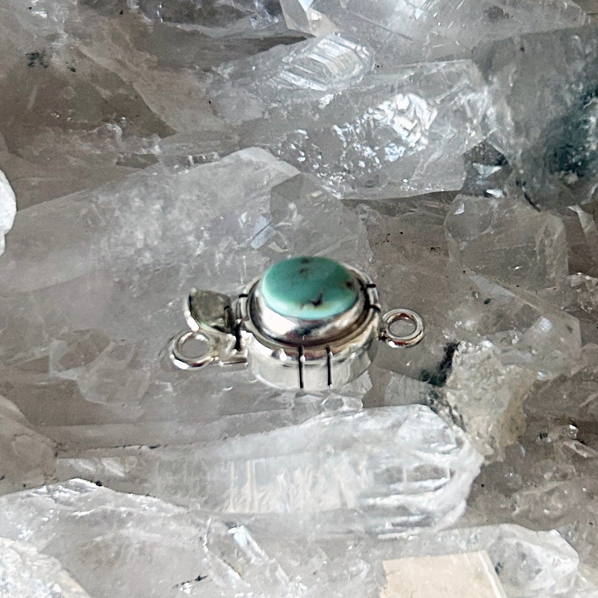 AAA DRY CREEK Turquoise Clasp Pale Blue 6.5x8mm Sterling Southwestern Style