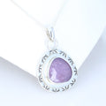Gorgeous Pink Sapphire Sterling Silver Necklace Pendant Faceted
