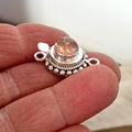 Sparkling Sunstone Clasp Sterling 8mm Granulated Ball and Twist Wire Design