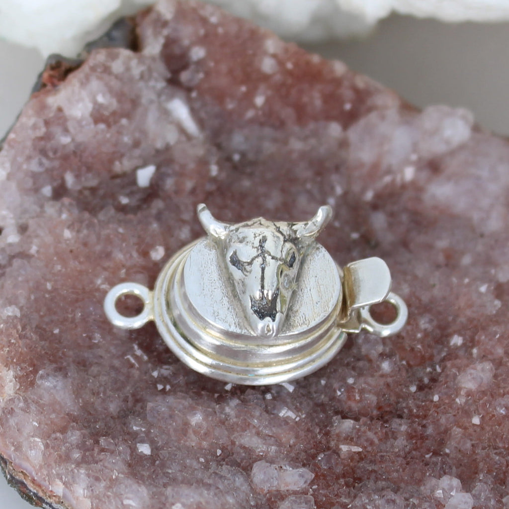 Remembering Georgia New Mexico Sterling Skull Clasp Without Gemstone -NewWorldGems