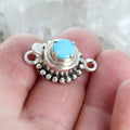Sleeping Beauty Turquoise Clasp Sterling 7mm Round Prong Set