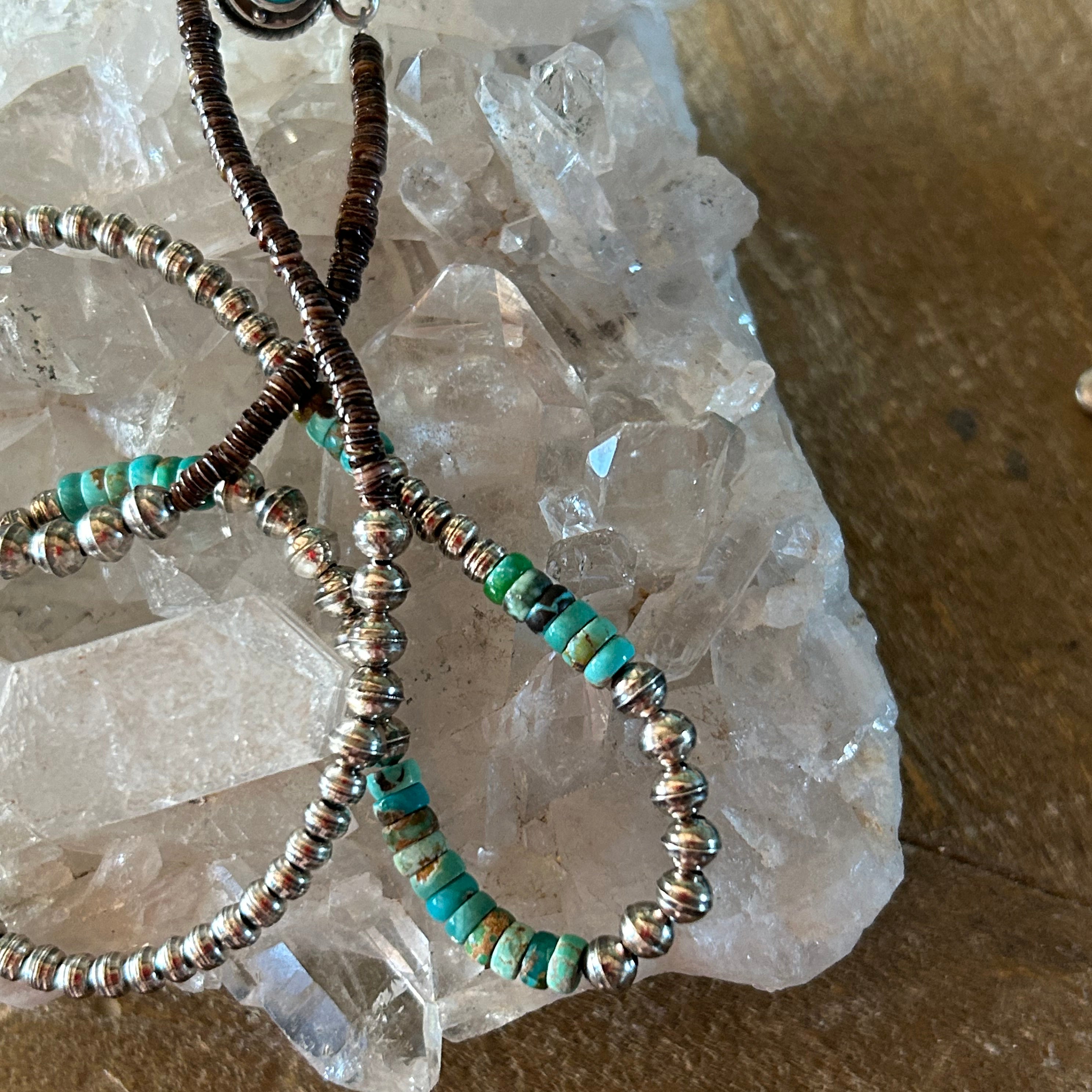 Carico Lake Turquoise Sterling Silver Navajo Pearl Necklace Southwest