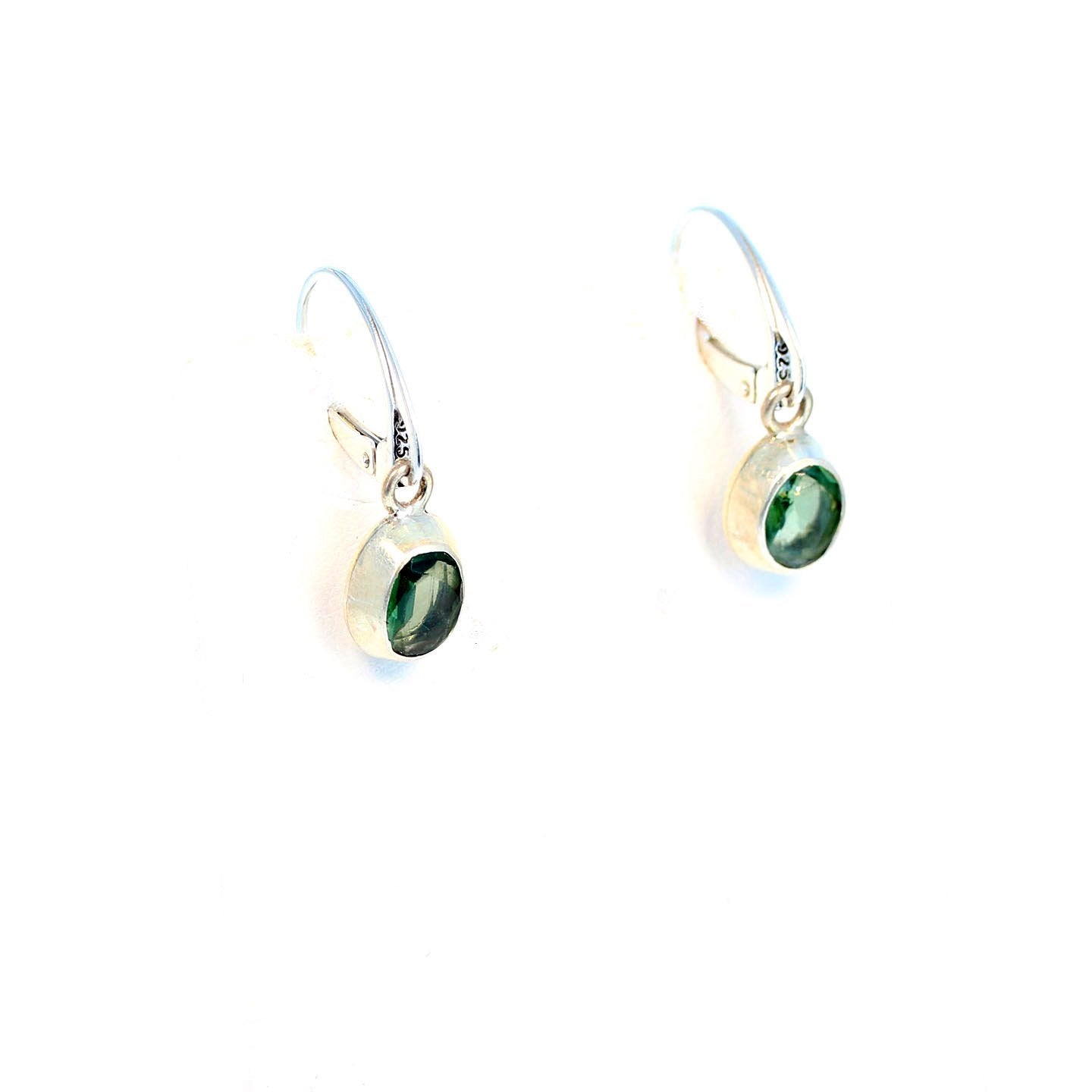 Ethereal Green Apatite Faceted Earrings Sterling