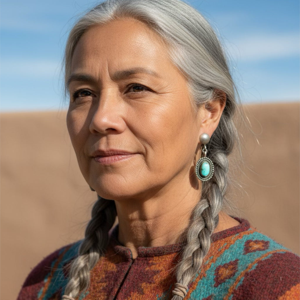 Sierra Nevada Turquoise Earrings Sterling Southwest Design