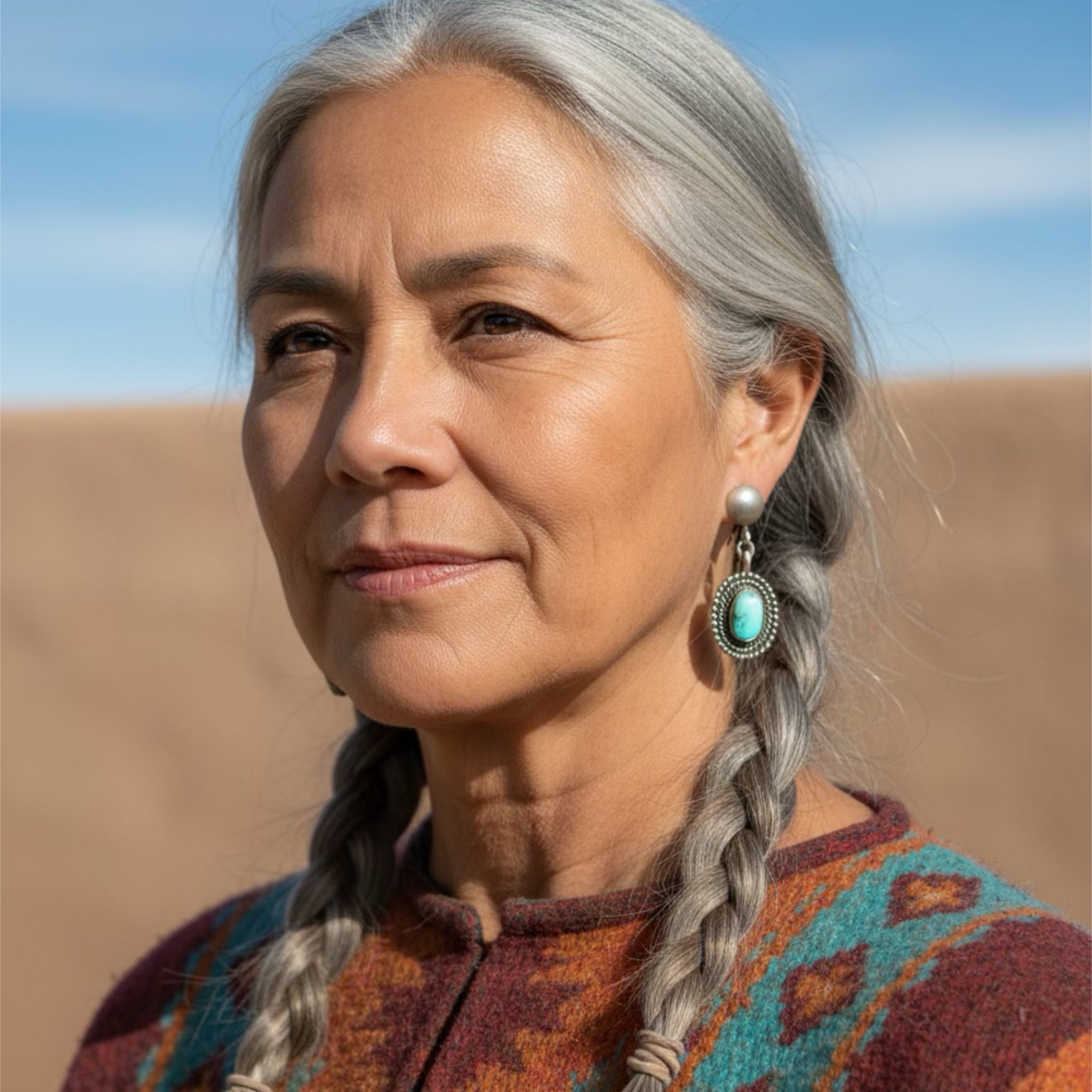 Sierra Nevada Turquoise Earrings Sterling Southwest Design