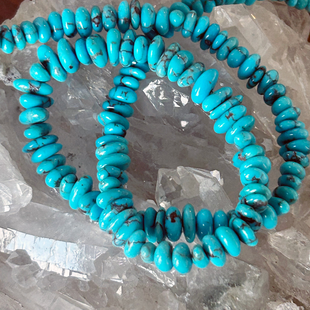 AAA Prince Mine Egyptian Turquoise Beads Strand 5-10x5mm Hand Shaped 16"